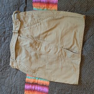 LOFT Khaki Cotton Cargo Pencil Skirt
